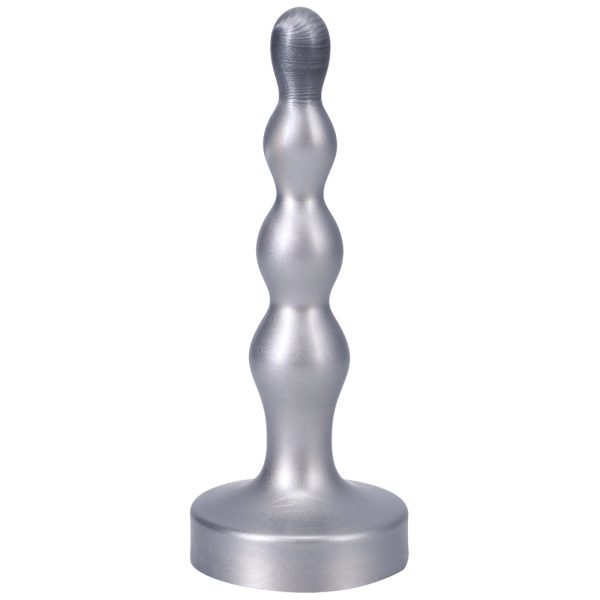 Tantus Ripple Small 8 in. Anal Beads Dildo Firm Silver - Image 3