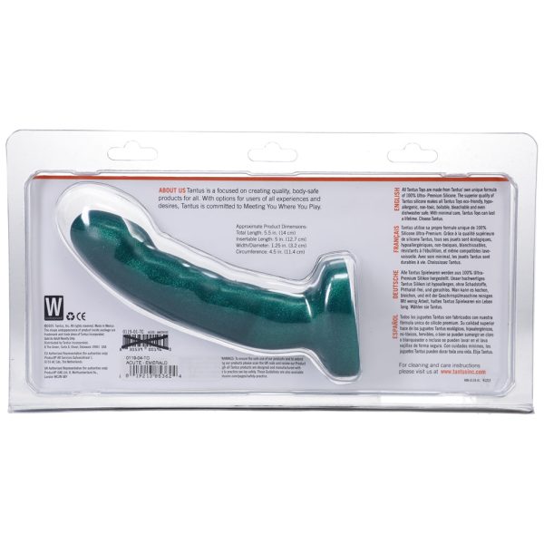 Tantus Acute 5.5 in. Curved Dildo Medium-Firm Emerald - Image 2