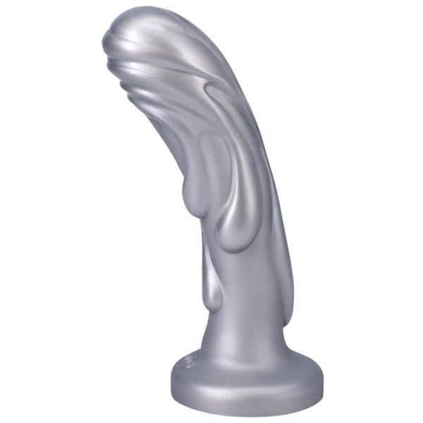 Tantus Magma 7 in. Fantasy Dildo Medium-Firm Silver - Image 3