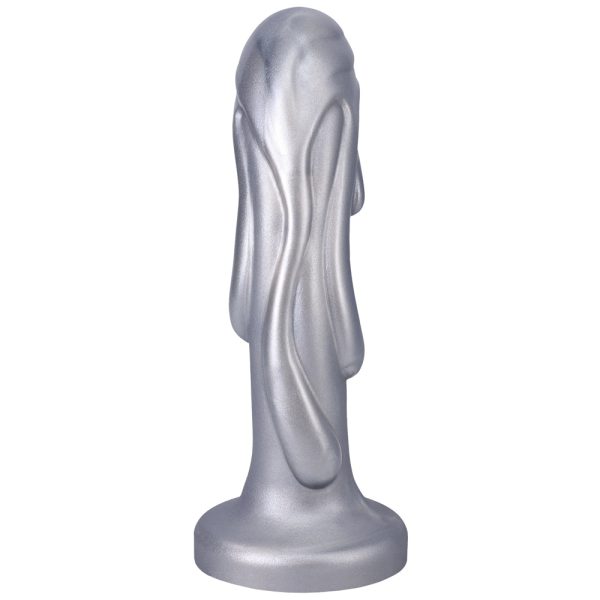 Tantus Magma 7 in. Fantasy Dildo Medium-Firm Silver - Image 4
