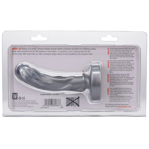Tantus Mini Magma 5 in. Fantasy Dildo Firm Silver - Image 2