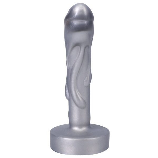 Tantus Mini Magma 5 in. Fantasy Dildo Firm Silver - Image 6