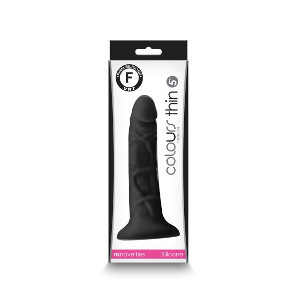 Colours Pleasures Thin 5 in. Dildo Black - Image 4