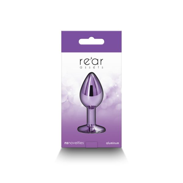 Rear Assets Metal Anal Plug Small Purple - Image 4