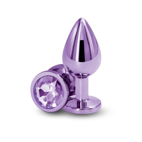 Rear Assets Metal Anal Plug Medium Purple - Image 2