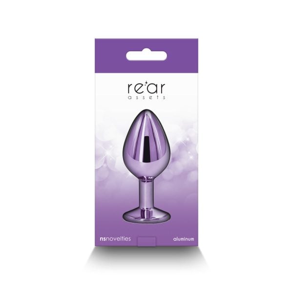 Rear Assets Metal Anal Plug Medium Purple - Image 4