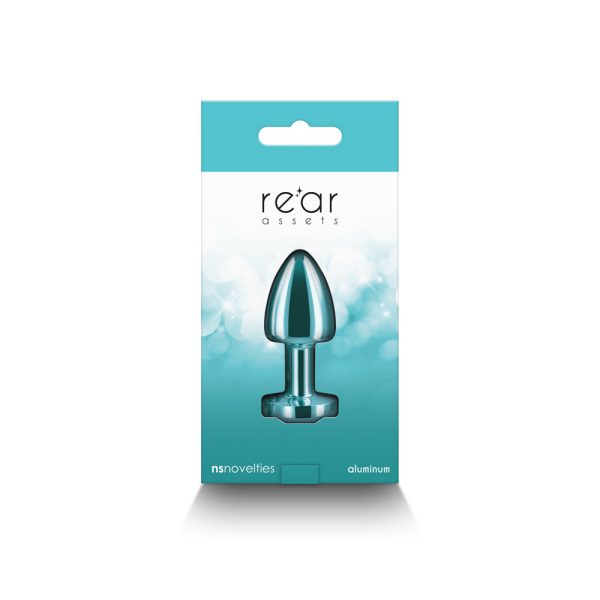 Rear Assets Petite Metal Anal Plug Teal - Image 4