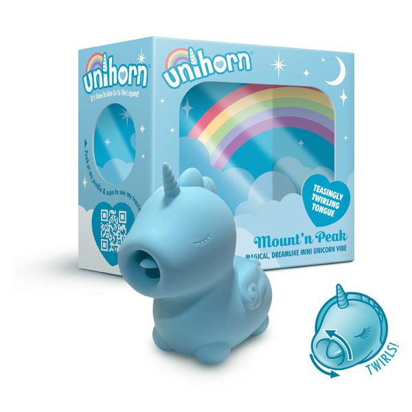 Unihorn Mount''n Peak Pointed Flicking Tongue Vibrator Blue - Image 3