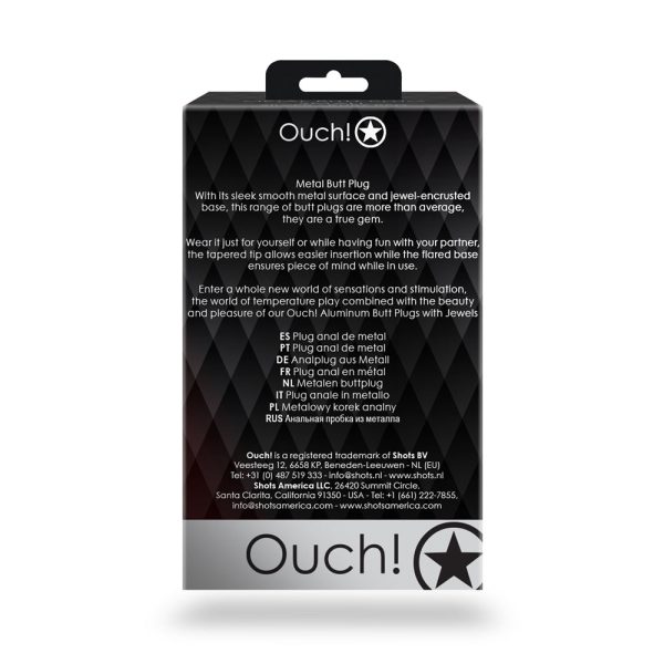 Ouch! Round Gem Butt Plug Large Silver/Diamond - Image 9