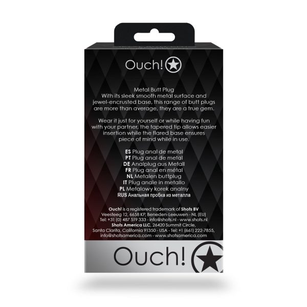 Ouch! Heart Gem Butt Plug Medium Silver/Rubellite Pink - Image 9