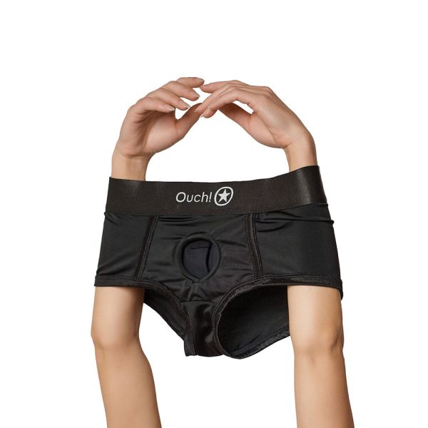 Ouch! Vibrating Strap-on Boxer Black XS/S - Image 4