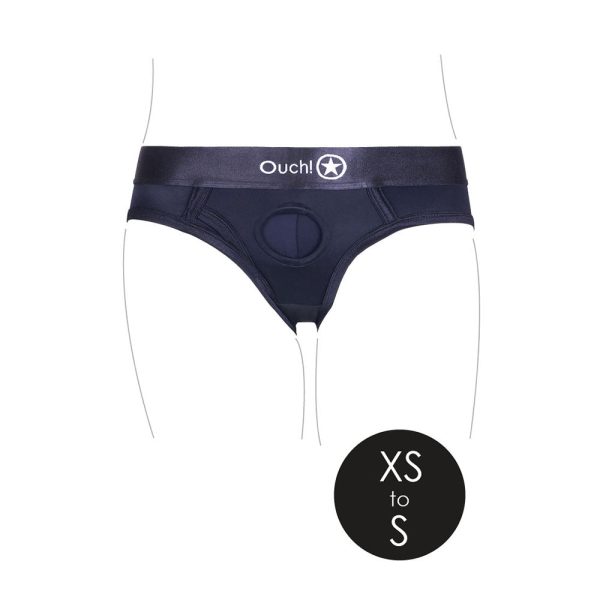 Ouch! Vibrating Strap-on High-cut Brief Black XS/S - Image 5
