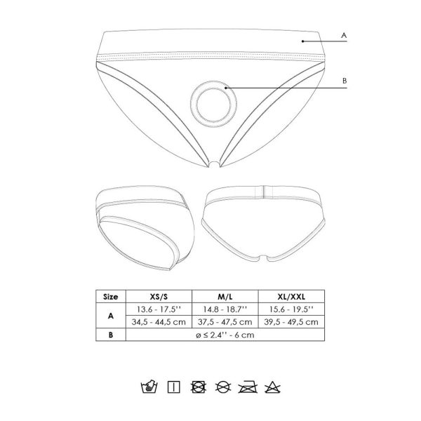 Ouch! Vibrating Strap-on High-cut Brief Black XS/S - Image 10
