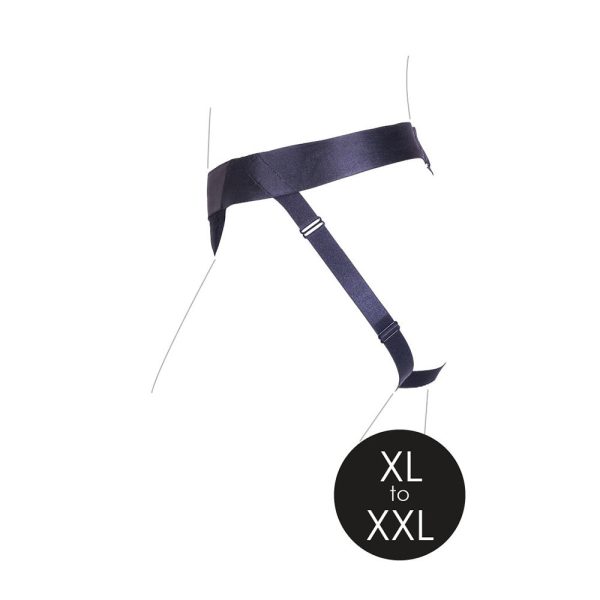 Ouch! Vibrating Strap-on Panty Harness with Open Back Black XL/2XL - Image 7