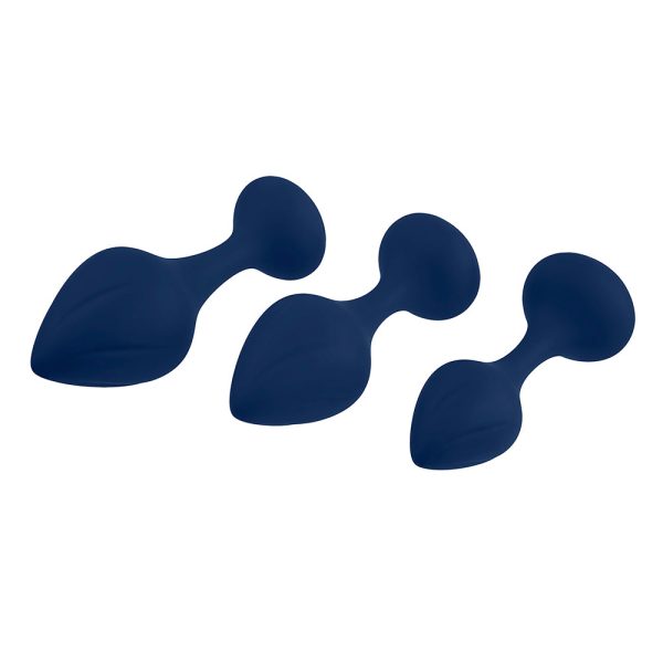 Playboy Tail Trainer 3-Piece Silicone Anal Plug Training Kit Navy - Image 4