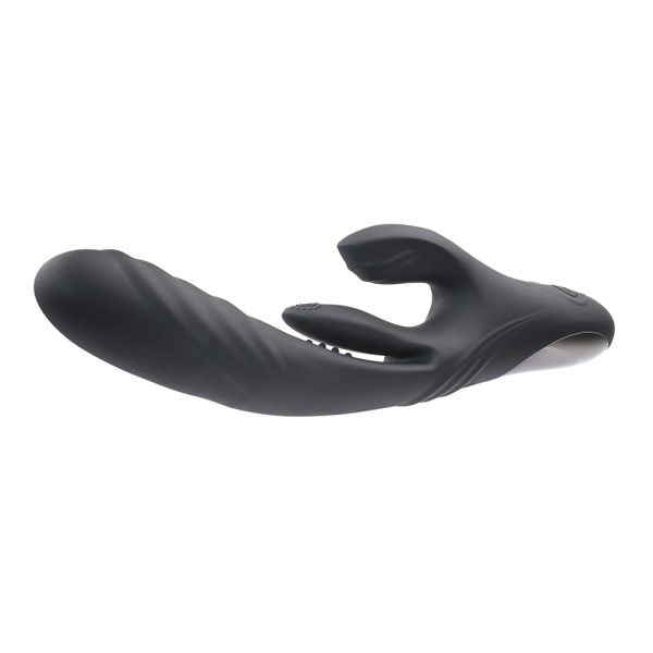 Playboy Rapid Rabbit Rechargeable Silicone Dual Stimulation Vibrator Black - Image 2