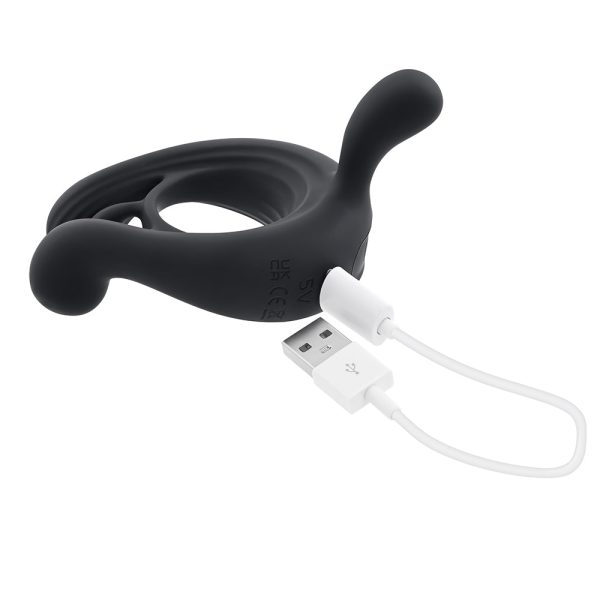 Playboy Triple Play Vibrating Cockring with Stimulator Black - Image 10
