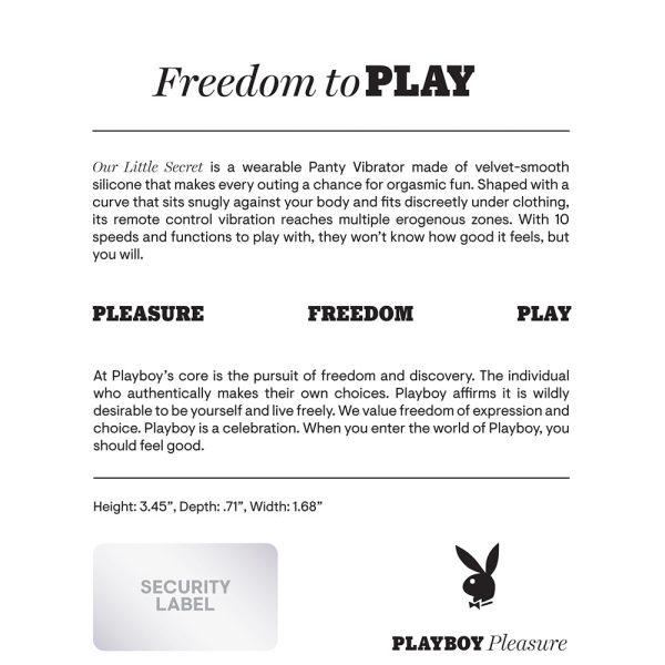Playboy Our Little Secret Rechargeable Remote Controlled Silicone Underwear Vibrator Acai - Image 9