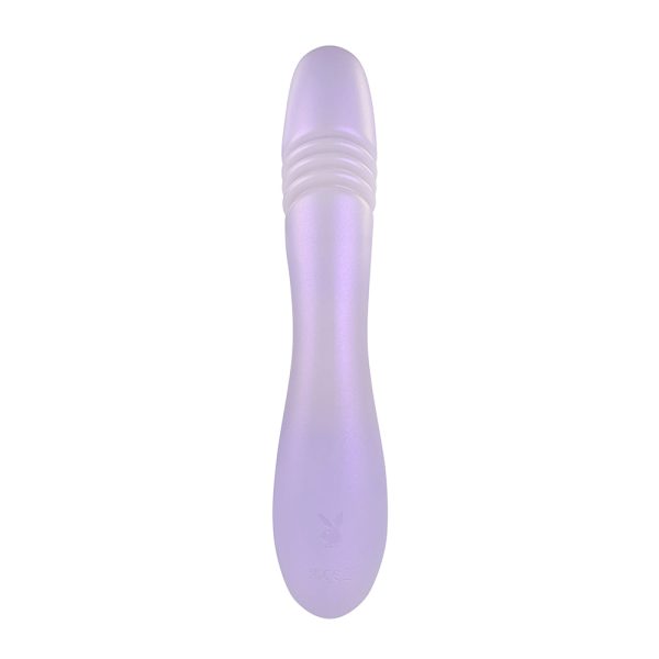 Playboy Bumping Bunny Rechargeable Thrusting Warming Silicone Dual Stimulation Vibrator Opal - Image 2
