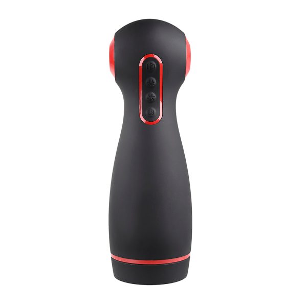 Zero Tolerance Tight Squeeze Rechargeable Vibrating Squeezing Talking Stroker TPE Black/Red - Image 2