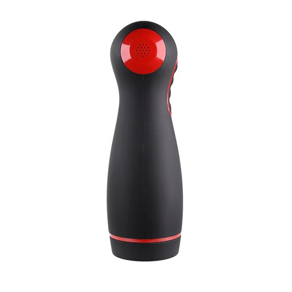 Zero Tolerance Tight Squeeze Rechargeable Vibrating Squeezing Talking Stroker TPE Black/Red - Image 4