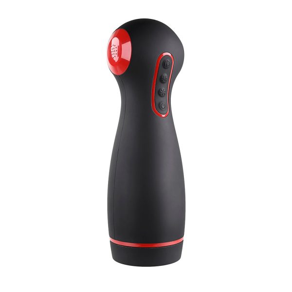 Zero Tolerance Tight Squeeze Rechargeable Vibrating Squeezing Talking Stroker TPE Black/Red - Image 5