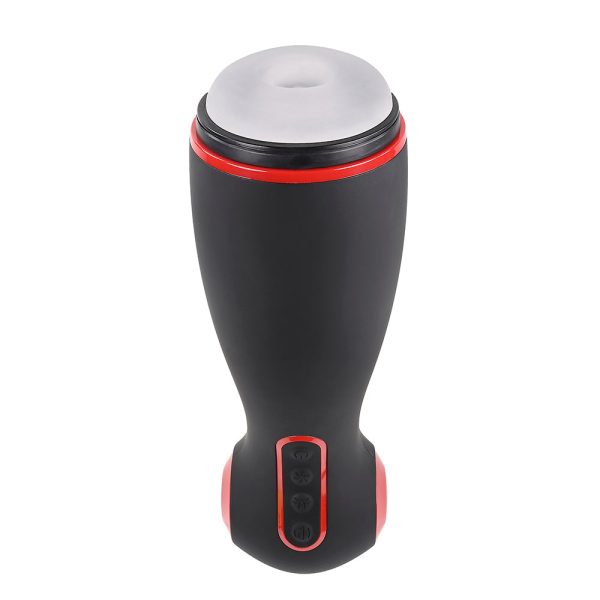 Zero Tolerance Tight Squeeze Rechargeable Vibrating Squeezing Talking Stroker TPE Black/Red - Image 7
