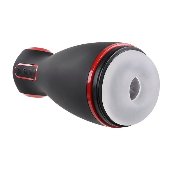 Zero Tolerance Tight Squeeze Rechargeable Vibrating Squeezing Talking Stroker TPE Black/Red - Image 8