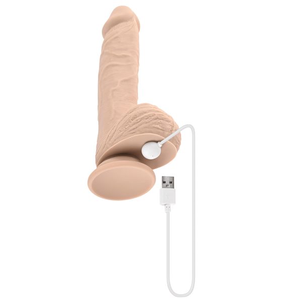 Evolved Full Monty Rechargeable Remote-Controlled Thrusting Twirling 9 in. Silicone Dildo Light - Image 8