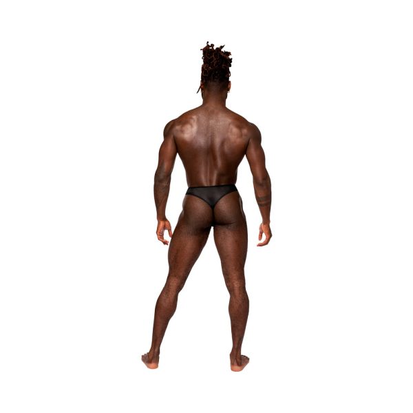 Male Power Sassy Lace Open Ring Thong Black S/M - Image 2