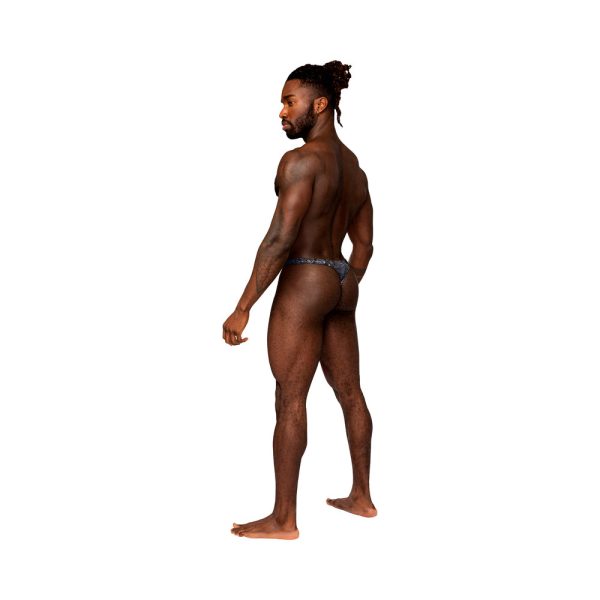 Male Power S''naked Criss Cross Thong Black/Blue S/M - Image 2