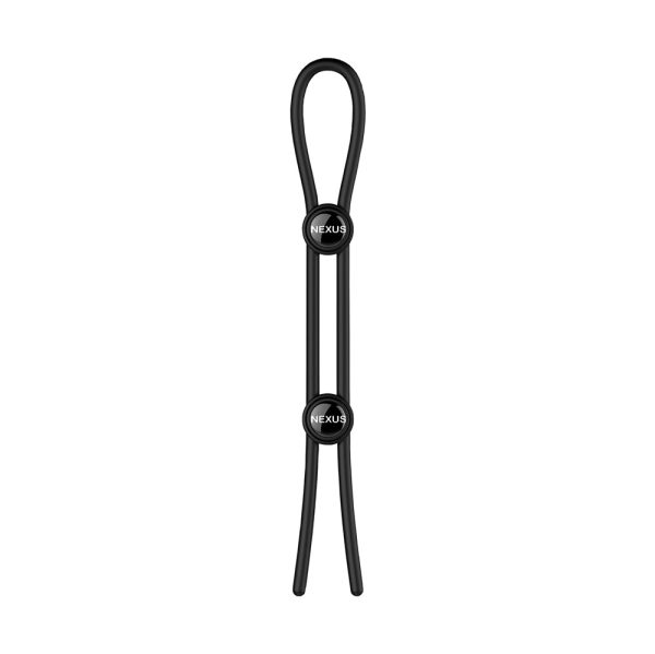 Nexus Forge Adjustable Silicone Cock and Ball Lasso Ring Black - Image 2
