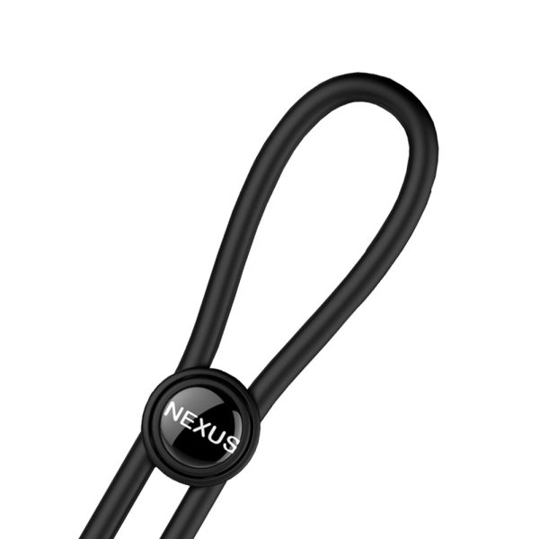 Nexus Forge Adjustable Silicone Cock and Ball Lasso Ring Black - Image 3
