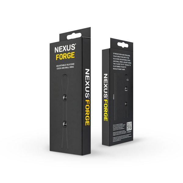 Nexus Forge Adjustable Silicone Cock and Ball Lasso Ring Black - Image 6