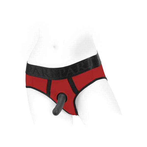 SpareParts Tomboi Nylon Briefs Harness Red/Black Size S - Image 6