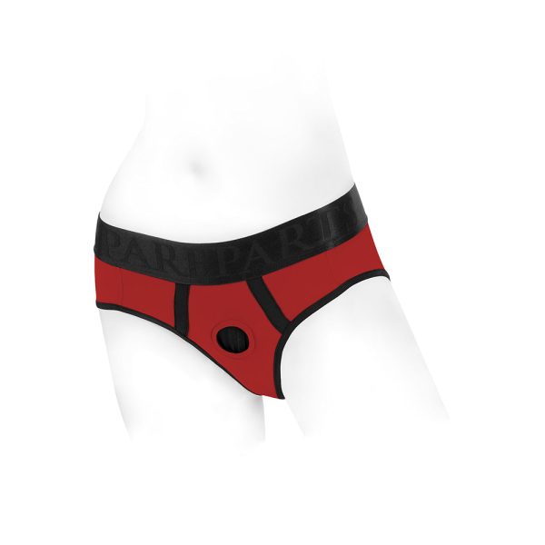 SpareParts Tomboi Nylon Briefs Harness Red/Black Size L - Image 2