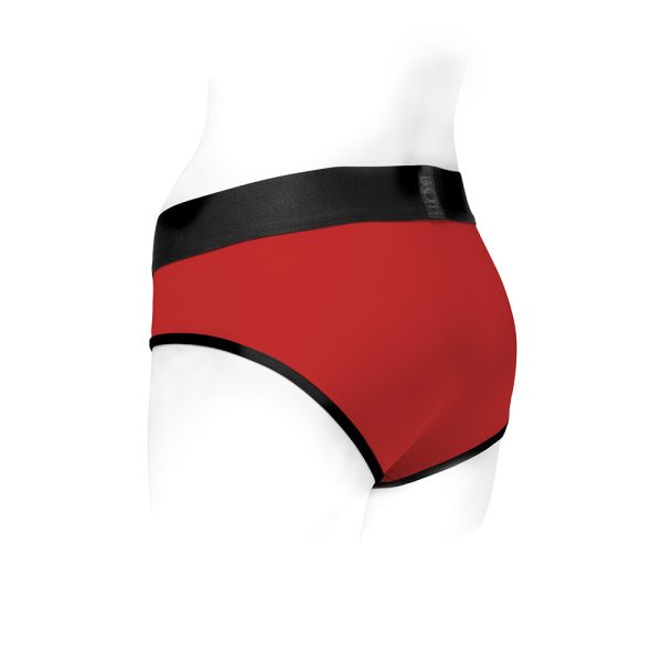 SpareParts Tomboi Nylon Briefs Harness Red/Black Size XL - Image 3