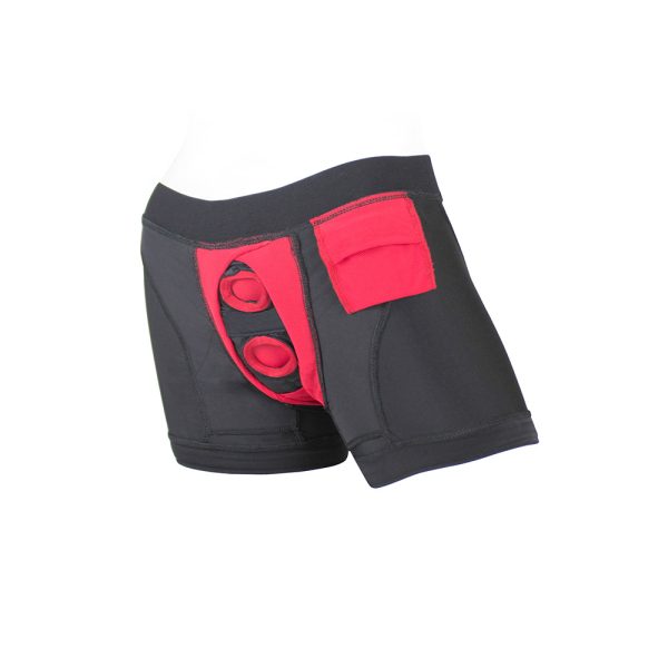SpareParts Tomboii Nylon Boxer Briefs Harness Black/Red Size M - Image 7