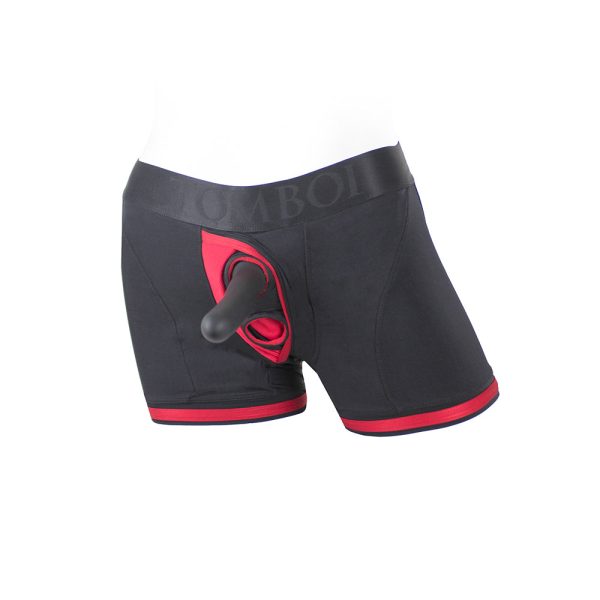 SpareParts Tomboii Nylon Boxer Briefs Harness Black/Red Size 3XL - Image 8