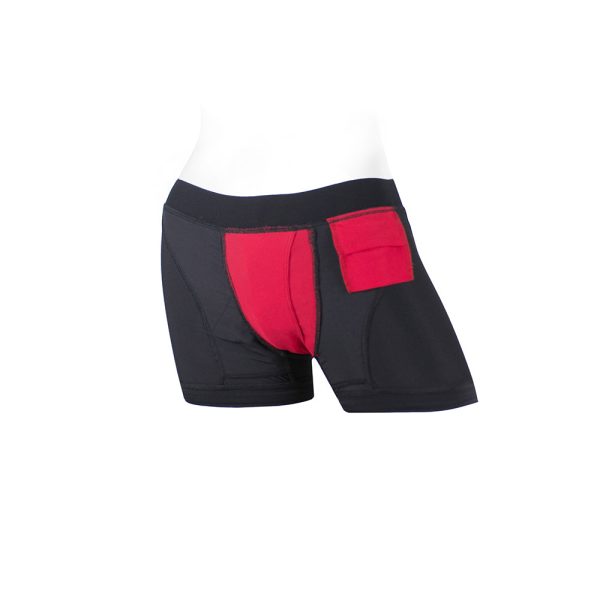SpareParts Tomboii Nylon Boxer Briefs Harness Black/Red Size 4XL - Image 5