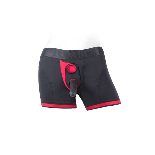 SpareParts Tomboii Nylon Boxer Briefs Harness Black/Red Size 4XL - Image 9