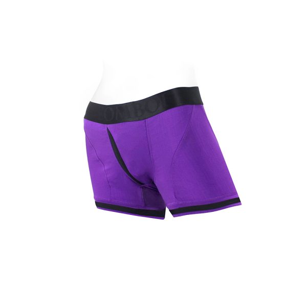 SpareParts Tomboii Nylon Boxer Briefs Harness Purple/Black Size S - Image 3