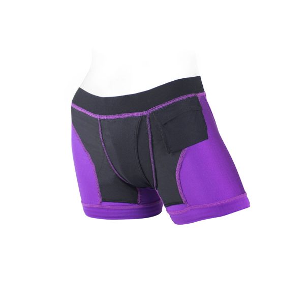 SpareParts Tomboii Nylon Boxer Briefs Harness Purple/Black Size 2XL - Image 5