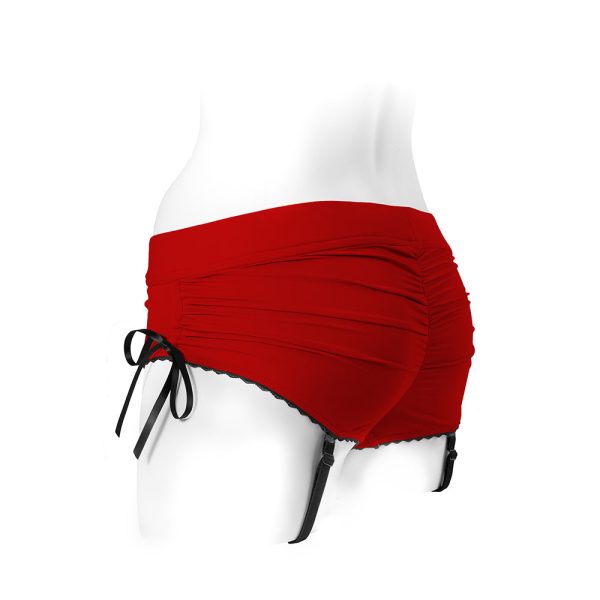 SpareParts Sasha Cinch Booty Short Harness Red/Black Size M - Image 5