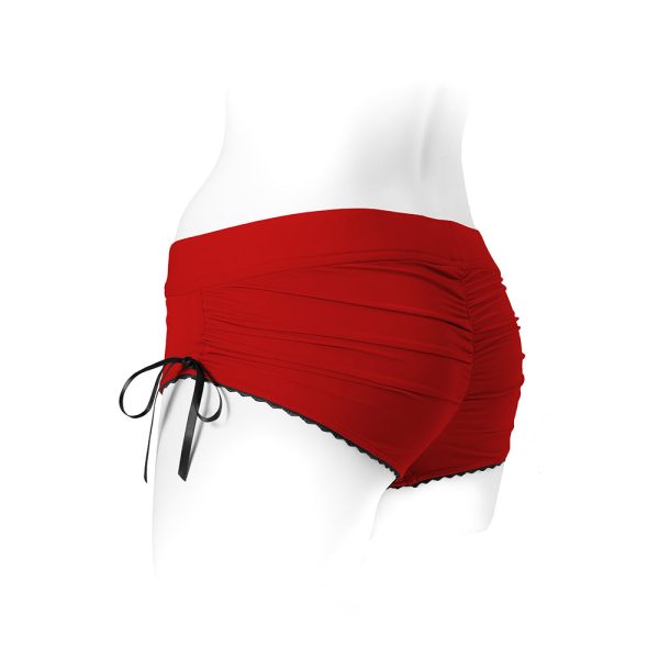 SpareParts Sasha Cinch Booty Short Harness Red/Black Size 3XL - Image 4