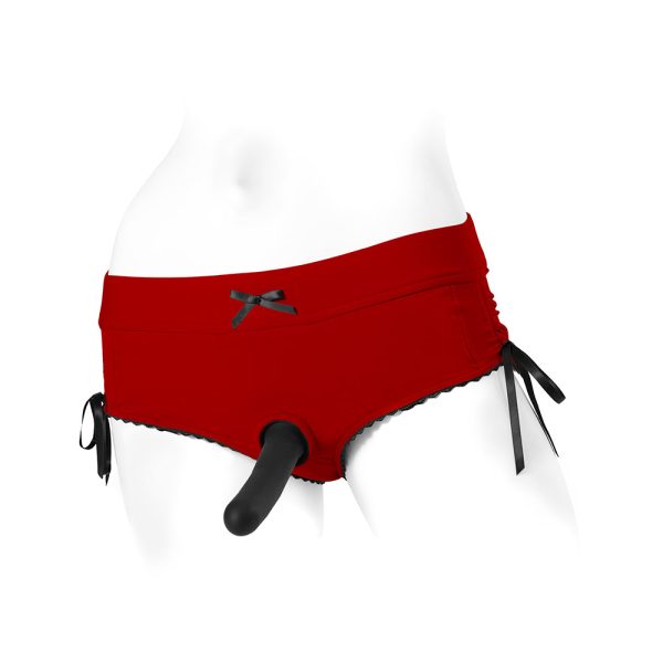 SpareParts Sasha Cinch Booty Short Harness Red/Black Size 3XL - Image 9