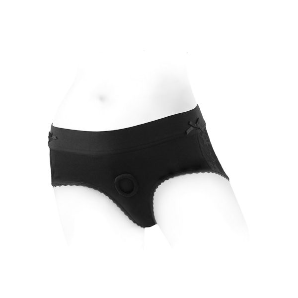 SpareParts Bella Cleavage Booty Short Harness Black Size XL - Image 2