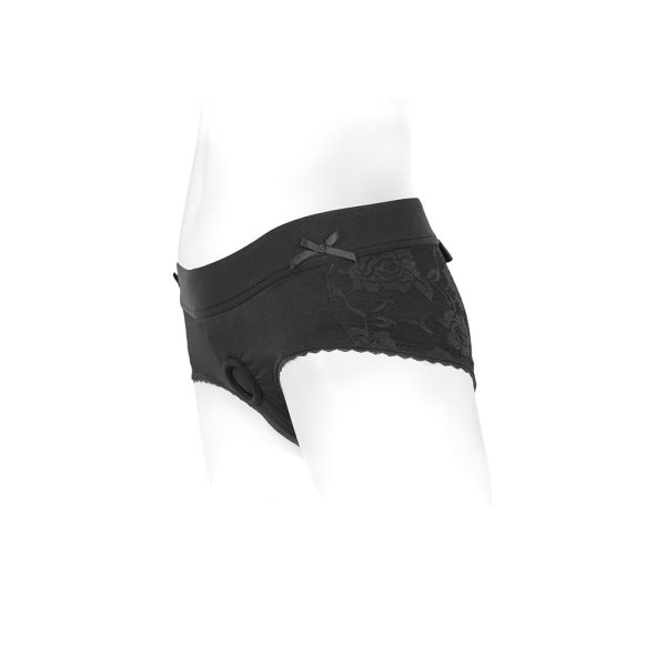 SpareParts Bella Cleavage Booty Short Harness Black Size 3XL - Image 6