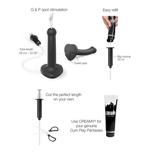 Strap-On-Me Squirting Cum Dildo Black Small (fluid not included) - Image 3