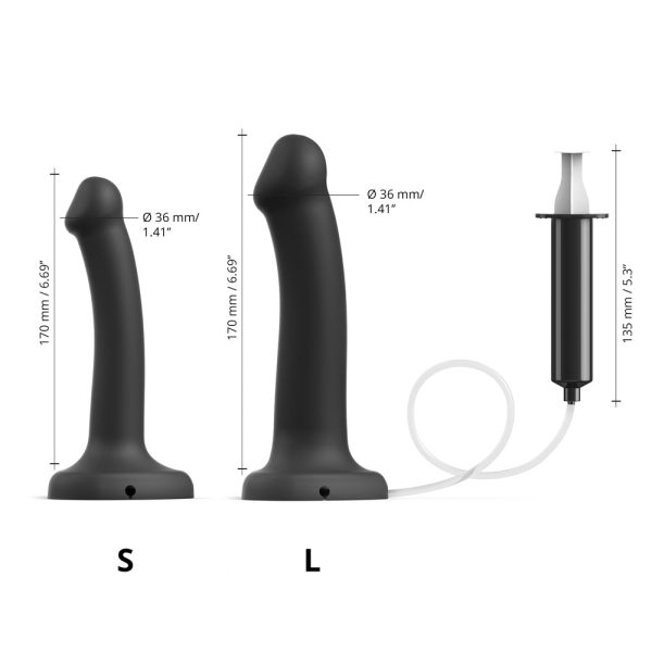 Strap-On-Me Squirting Cum Dildo Black Small (fluid not included) - Image 4